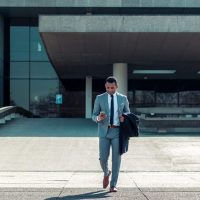 a man walking a man walking